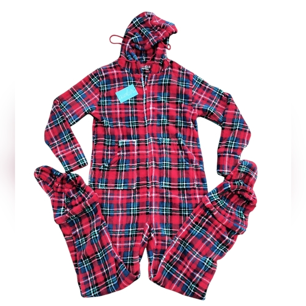 NWT Unisex Alexander Del Rossa Fleece Footie Pajamas Size L